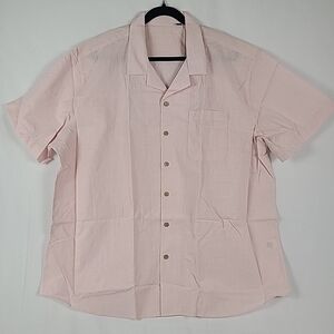 NEW Flex Mens Luxury Collection Designed in Italy Short Sleeve Pink Shirt Sz 3XL